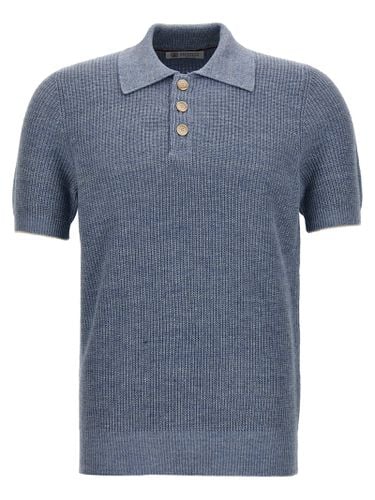 Linen Knit Polo Shirt - Brunello Cucinelli - Modalova