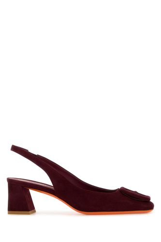 Santoni Burgundy Suede Pumps - Santoni - Modalova