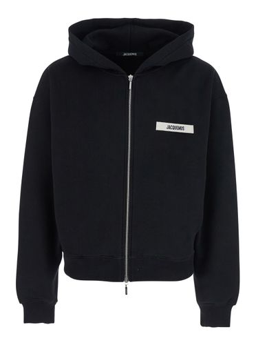 Le Sweatshirt Zip Gros Grain Sweatshirt With Fixed Hood And Logo Patch On The Front In Cotton Man - Jacquemus - Modalova