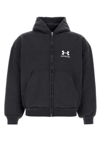 Logo Embroidered Zip-up Hoodie - Balenciaga - Modalova