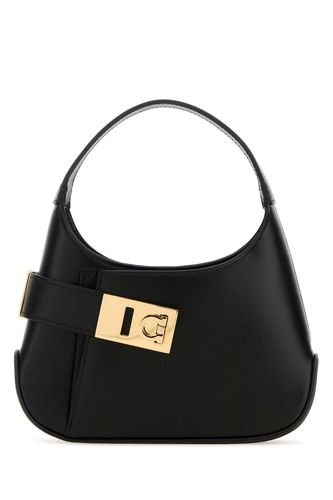 Black Leather Hobo Mini Handbag - Ferragamo - Modalova