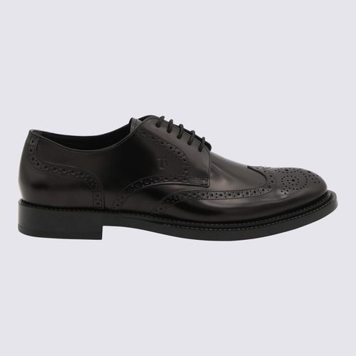 Tod's Black Leather Oxford Shoes - Tod's - Modalova