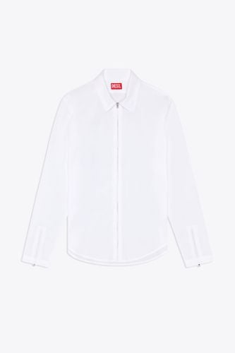 Ajia S-stuck White poplin shirt with zip fastening - S Stuck - Diesel - Modalova