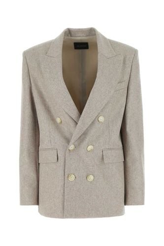 Dove Grey Stretch Wool Blend Blazer - The Andamane - Modalova