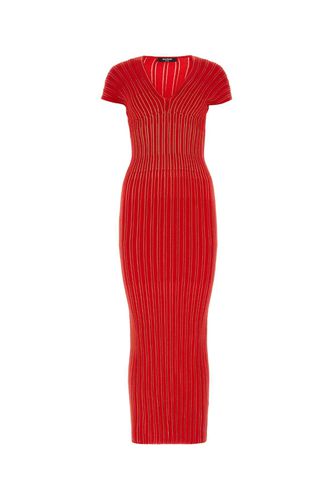 Red Stretch Viscose Blend Dress - Balmain - Modalova