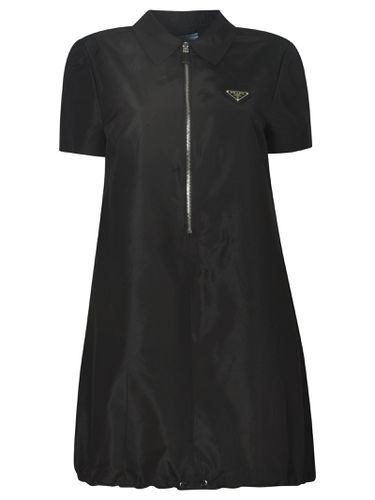 Prada Zip Logo Plaque Dress - Prada - Modalova