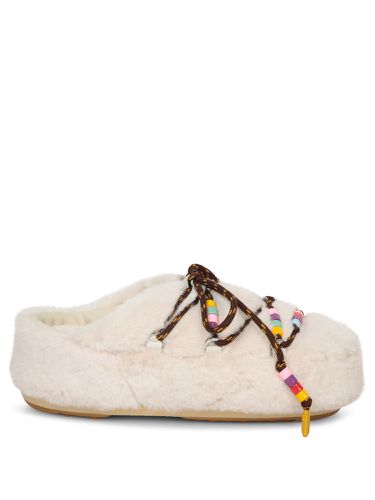 Moon Boot Cream Faux Fur Mules - Moon Boot - Modalova