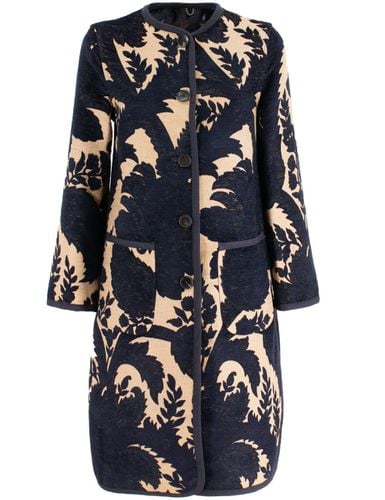 Etro Blue Jacquard Reversible Coat - Etro - Modalova