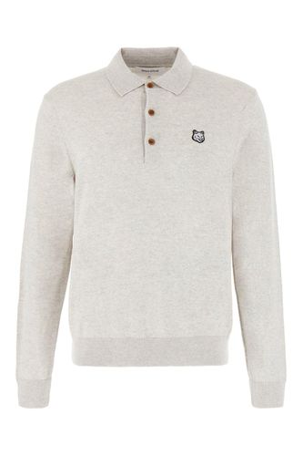 Fox Head Patch Knit Polo Shirt - Maison Kitsuné - Modalova