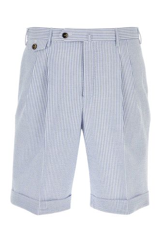 Embroidered Stretch Cotton Bermuda Shorts - PT Torino - Modalova