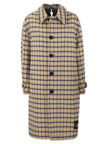 Reversible Wool Coat With Check Pattern - Marni - Modalova