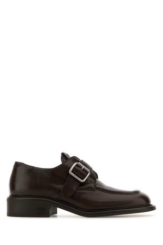 Dark Brown Leather Monk Strap Shoes - Miu Miu - Modalova