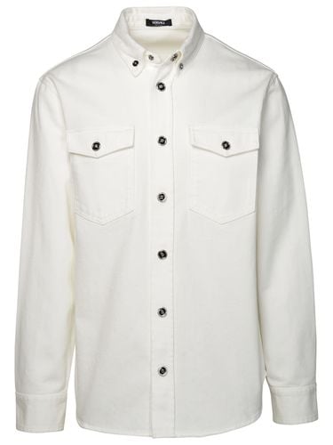 Versace Denim Shirt In White Cotton - Versace - Modalova