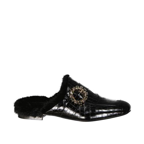 Eleventy Leather Fur Mules - Eleventy - Modalova