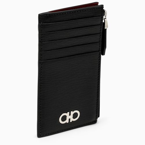 Ferragamo Black Leather Card Case - Ferragamo - Modalova