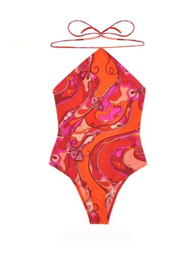 Orchid Print One Piece Swimsuit - Pucci - Modalova