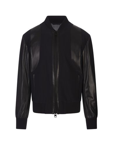 Bomber Jacket With Maxi Seal Logo - Alexander McQueen - Modalova