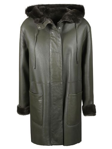 Draw Stringed Hood Concealed Coat - Desa 1972 - Modalova