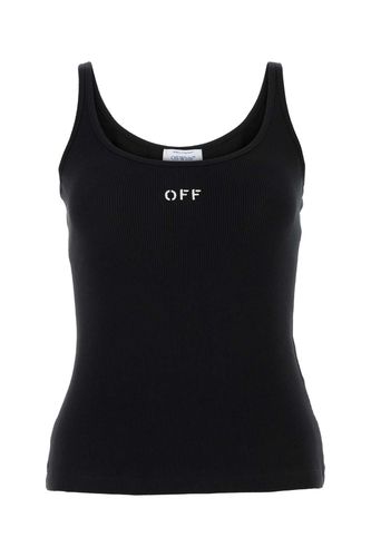 Black Stretch Cotton Tank Top - Off-White - Modalova