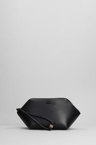 Bou Zipped Clutch In Black Leather - Ganni - Modalova