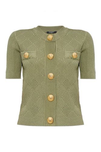 Button-detailed Short-sleeved Cardigan - Balmain - Modalova