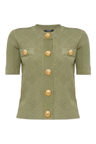 Button-detailed Short-sleeved Cardigan - Balmain - Modalova