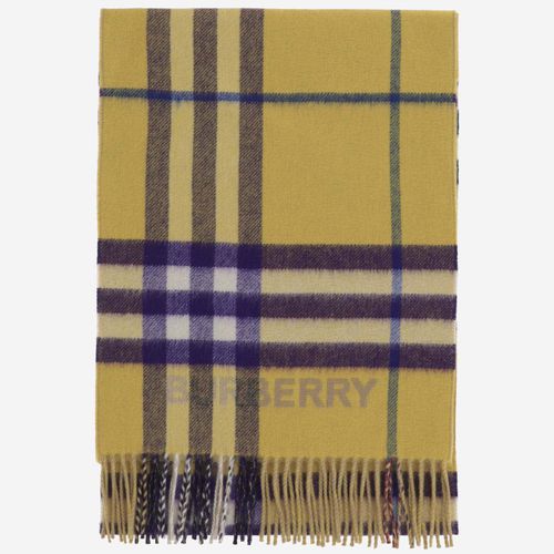 Burberry Cashmere Scarf With Logo - Burberry - Modalova