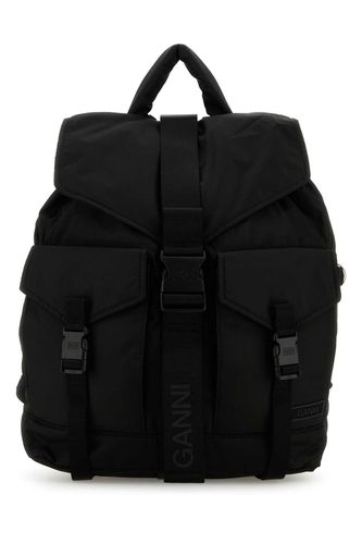 Ganni Black Fabric Backpack - Ganni - Modalova