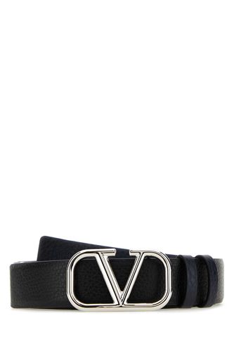 Black Leather Vlogo Belt - Valentino Garavani - Modalova