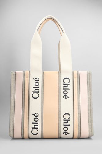 Woody Tote In Leather And Fabric - Chloé - Modalova