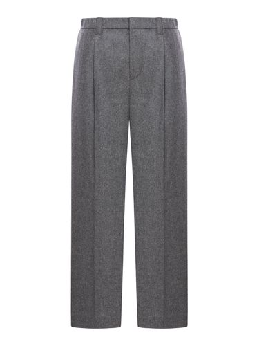 Grey Pants With Elastic Waistband In Wool And Cashmere Woman - Brunello Cucinelli - Modalova
