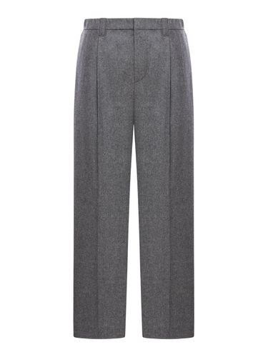 Grey Pants With Elastic Waistband In Wool And Cashmere Woman - Brunello Cucinelli - Modalova