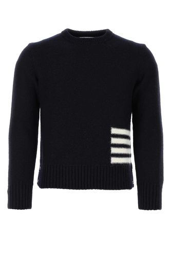 Navy Blue Wool Blend Sweater - Thom Browne - Modalova