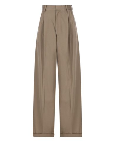 Loewe Cotton Silk Pleated Trousers - Loewe - Modalova