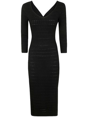 TwinSet Fitted V-neck Knitted Dress - TwinSet - Modalova