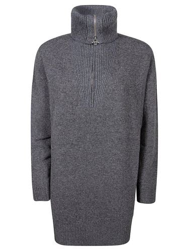 Half Zipped Long Sleeved Knitted Dress - Pinko - Modalova