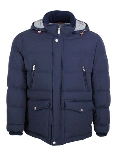 Quilted Nylon Down Jacket With Detachable Hood. Light And Breathable Filled With High Quality Goose Down. Zip And Button Closure - Brunello Cucinelli - Modalova