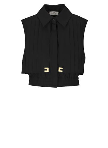 Cotton Cropped Shirt - Elisabetta Franchi - Modalova