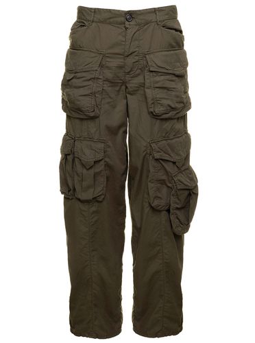Military Low Waisted Cargo Pants With Branded Buttons In Stretch Cotton Woman - Dsquared2 - Modalova