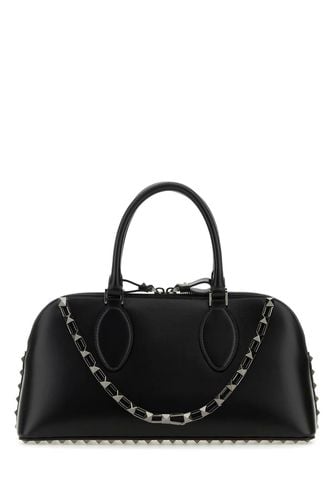 Black Leather Rockstud Handbag - Valentino Garavani - Modalova