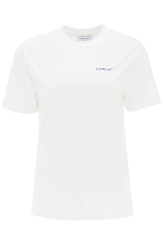 Embroidered Diagonal Tab Casual T-shirt - Off-White - Modalova