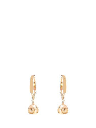 Hoop Earrings With Pearl - Valentino Garavani - Modalova