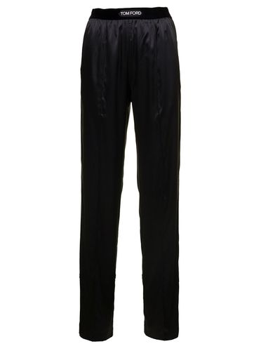 Loose Pants With Logo In Stretch Silk Woman - Tom Ford - Modalova