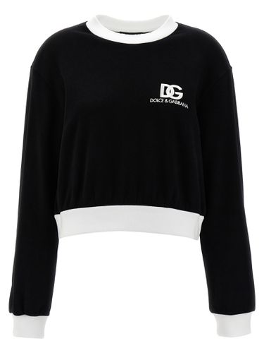 Sweatshirt With Logo Embroidery - Dolce & Gabbana - Modalova
