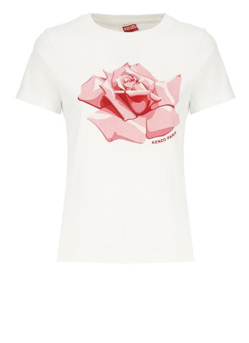 Kenzo Rose Printed Crewneck T-shirt - Kenzo - Modalova