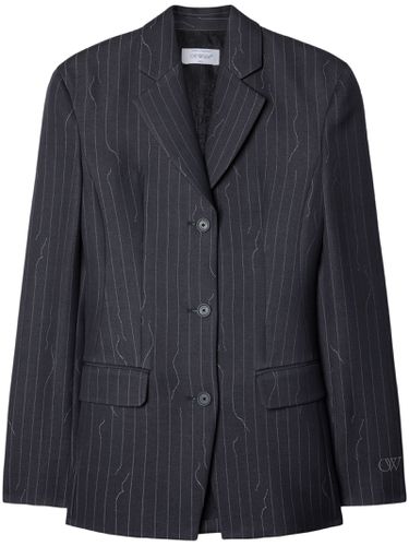 Pinstripe-pattern Virgin Wool-blend Blazer - Off-White - Modalova