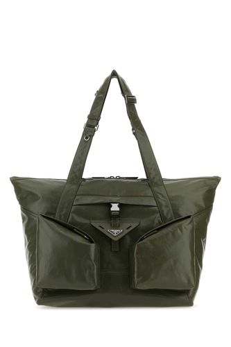 Olive Green Leather Shopping Bag - Prada - Modalova