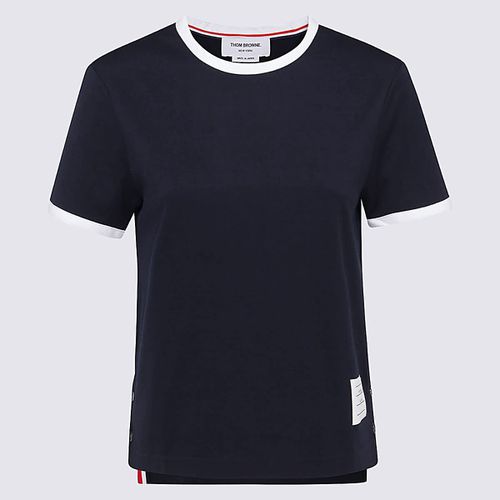 Thom Browne Navy Cotton T-shirt - Thom Browne - Modalova