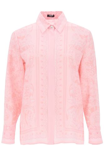 Versace barocco Pink Silk Shirt - Versace - Modalova