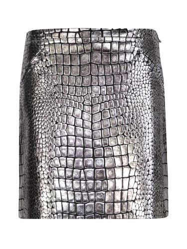 Dabbed Soft Printed Croco Leather Mini Skirt - Tom Ford - Modalova